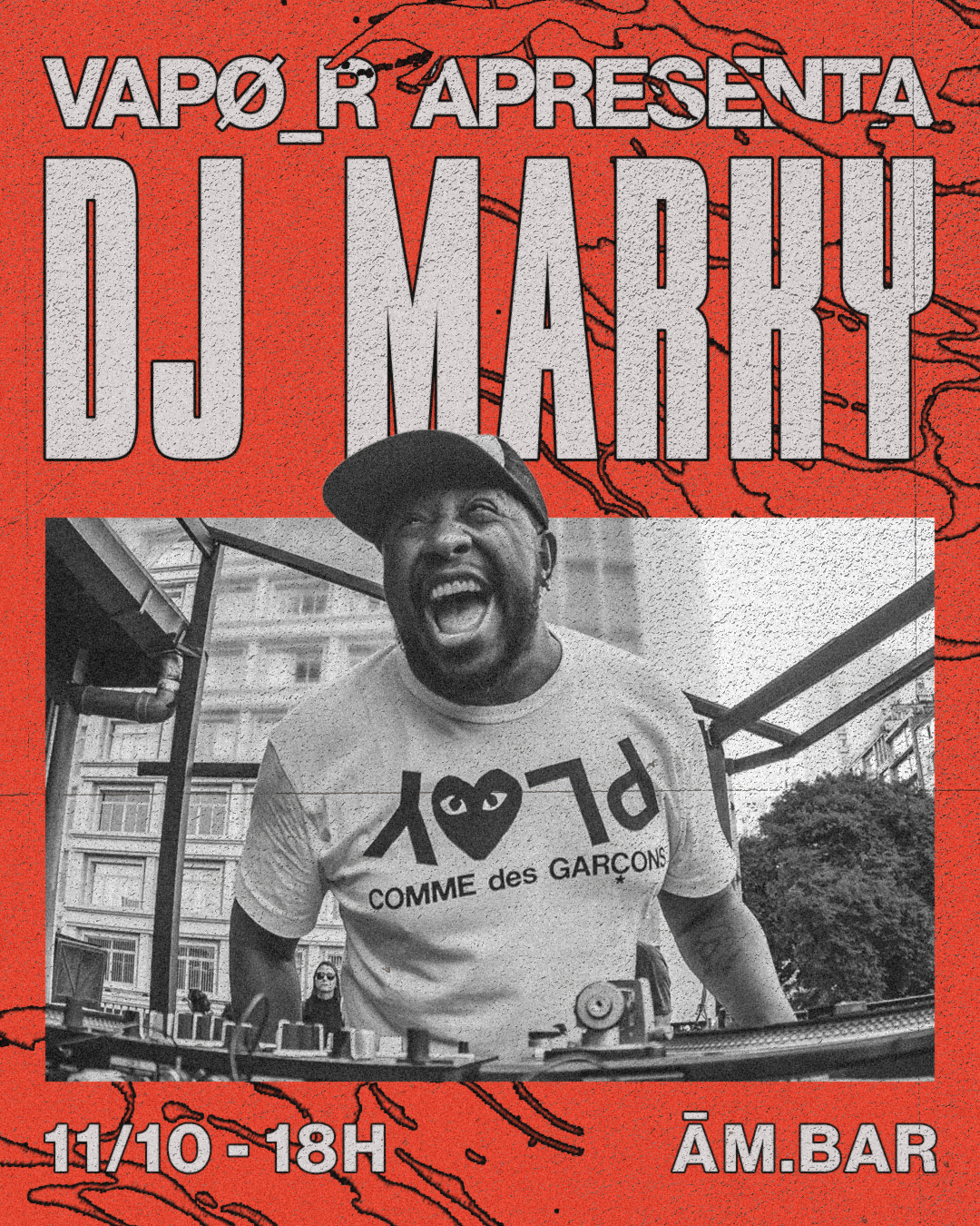 Pôster do Vapø_r apresenta DJ Marky, 11 de outubro, no ām.bar